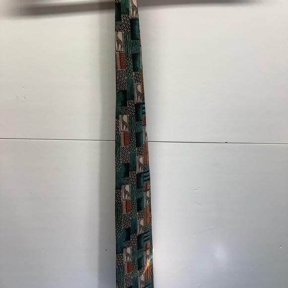 Dior Other - Vintage Dior Green Teal Patterned Giraffe Motif Tie